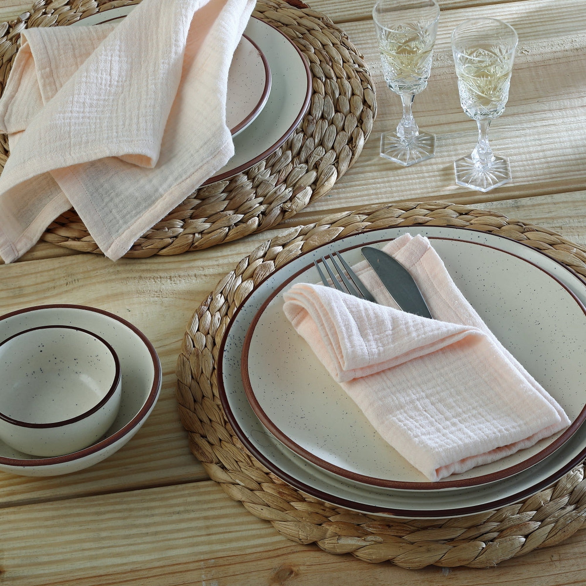 Carla - Lot De 4 Serviettes De Table - Rose