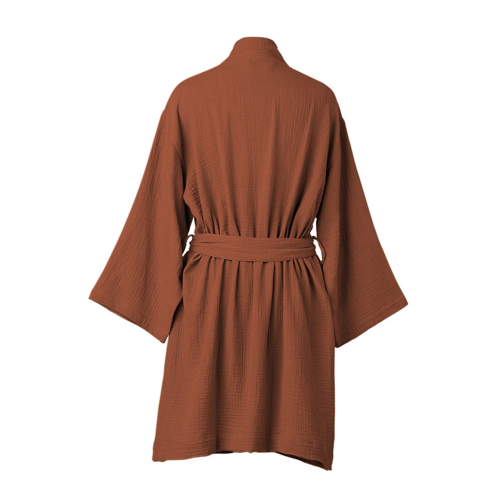 Carla - Peignoir Kimono - Rouge Toscane