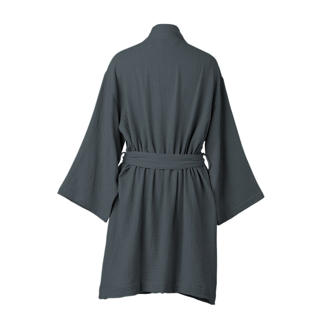 Carla - Peignoir Kimono - Bleu Orage