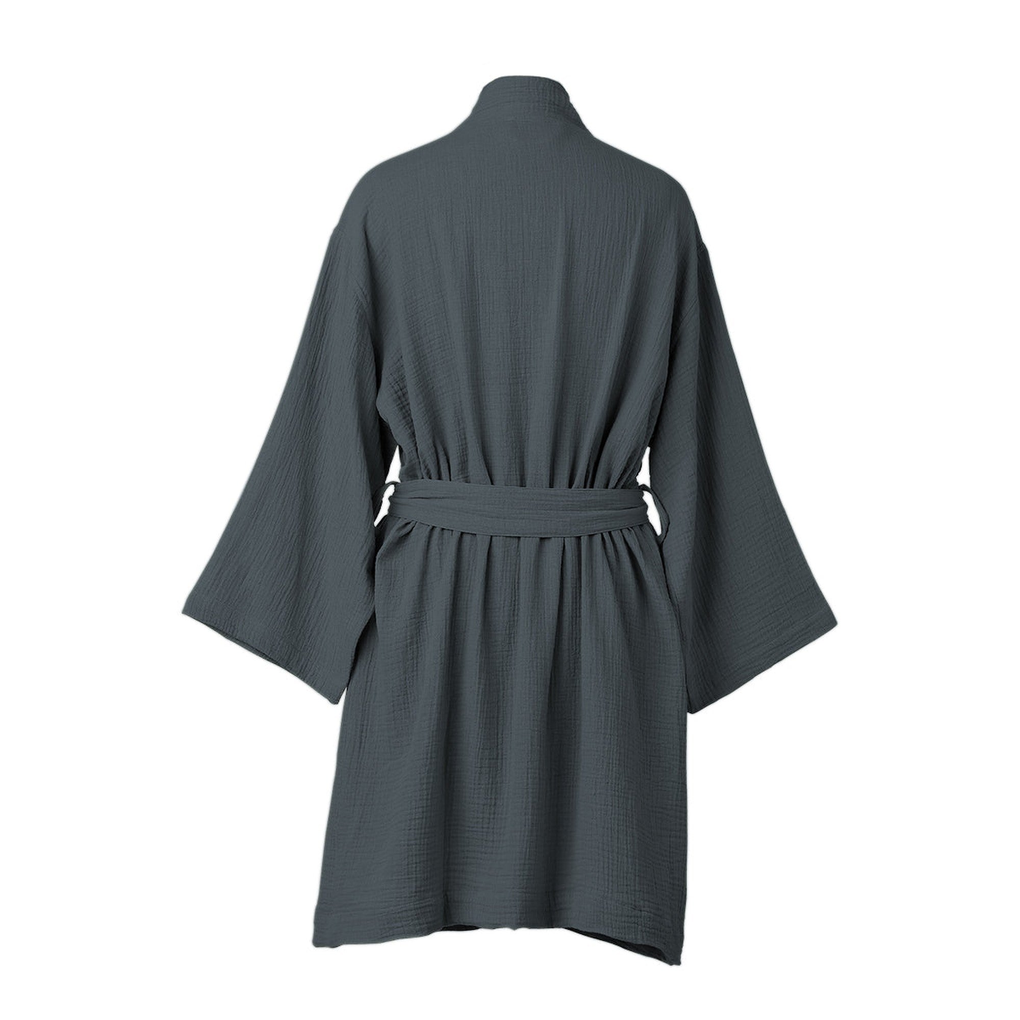 Carla - Peignoir Kimono - Bleu Orage