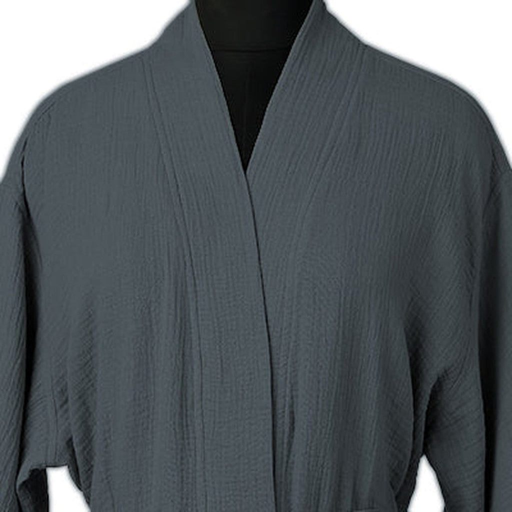 Carla - Peignoir Kimono - Bleu Orage