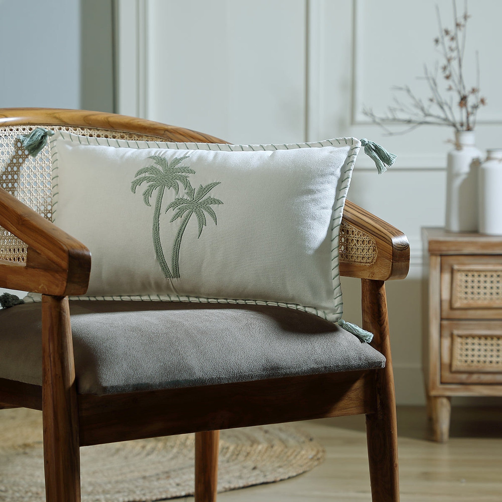 Oasis - Housse De Coussin - Bleu Orage