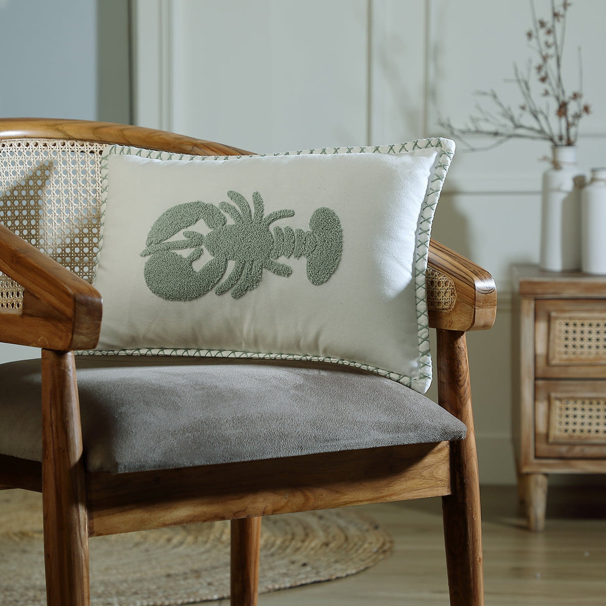 Lobster - Housse De Coussin - Bleu Orage