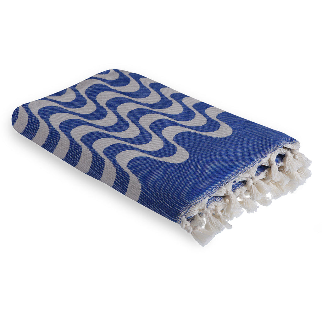 Cabana - Fouta Jacquard - Bleu Grec