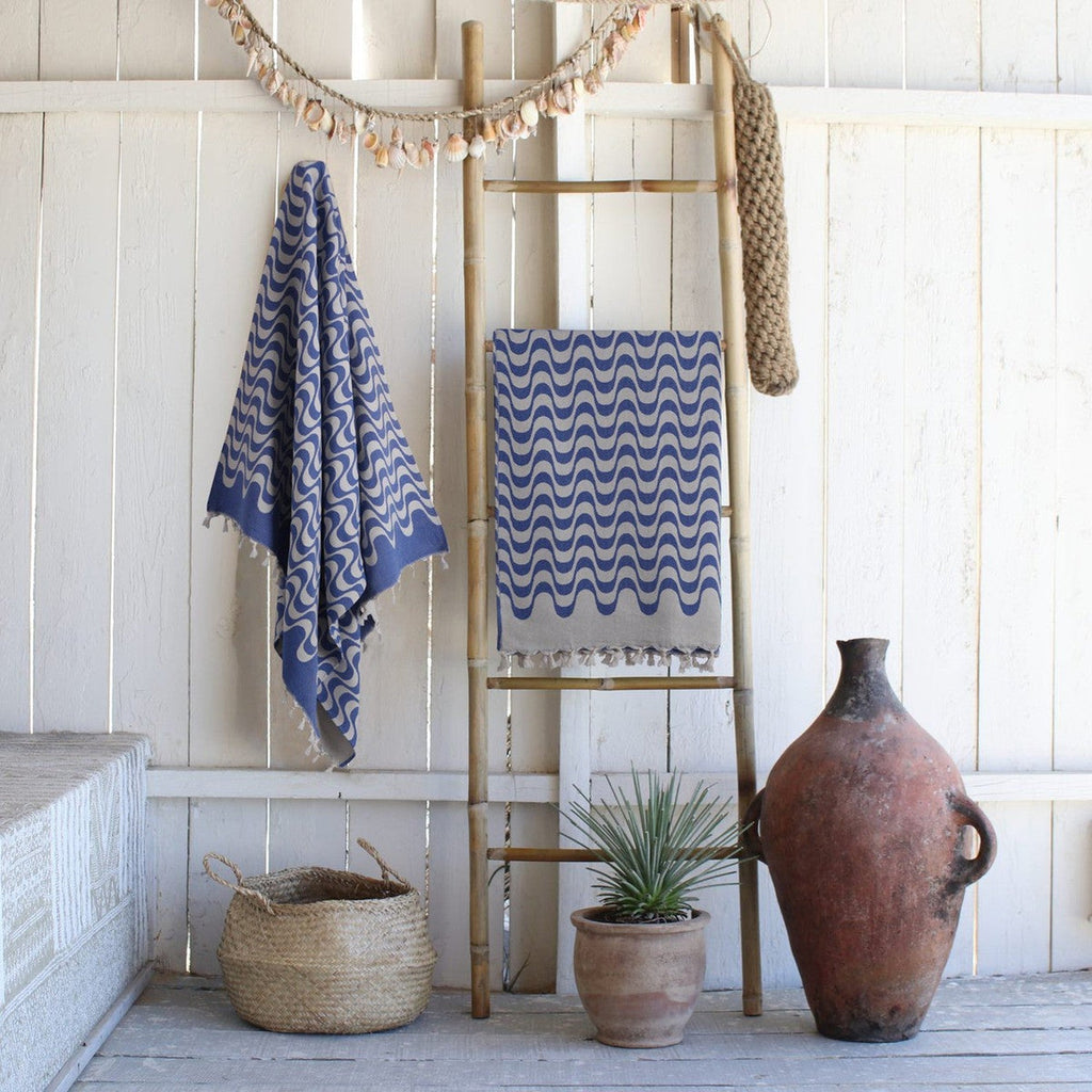 Cabana - Fouta Jacquard - Bleu Grec