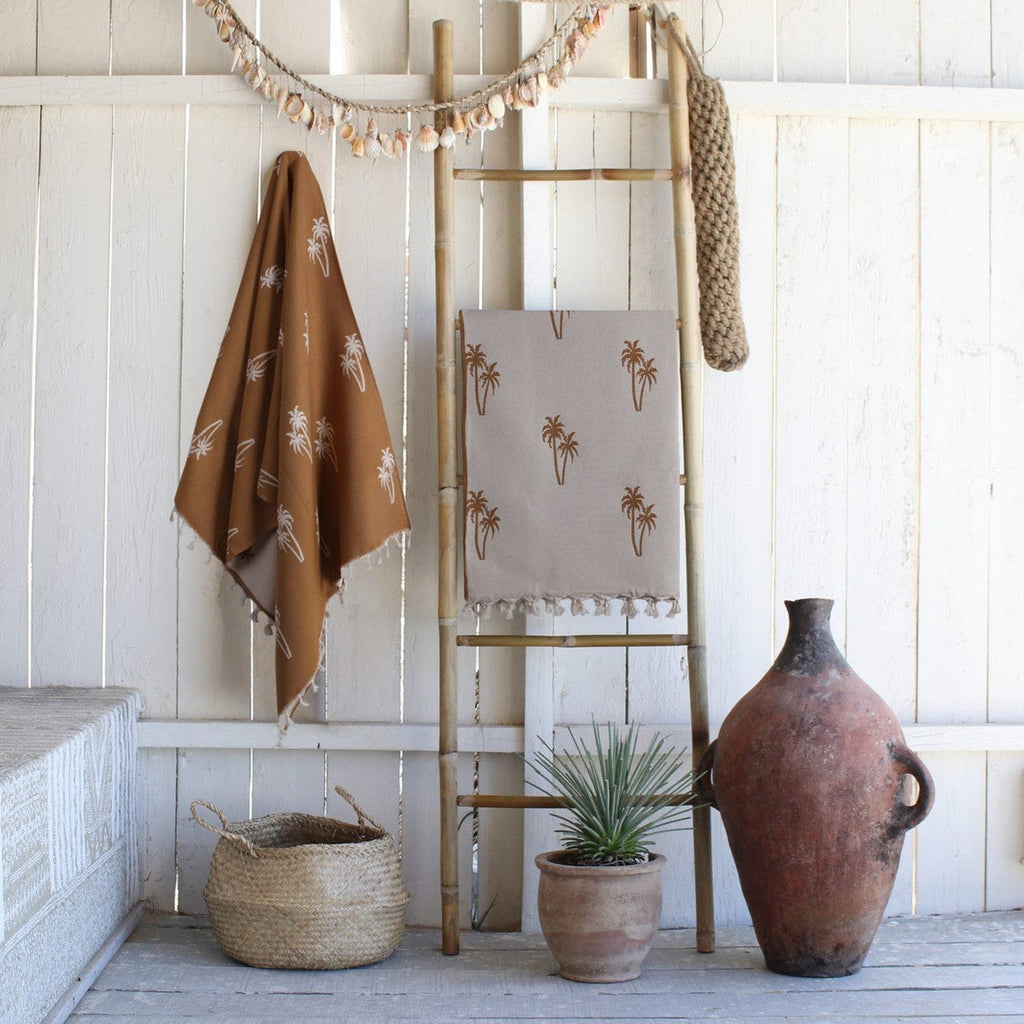 Palmier - Fouta Jacquard - Jaune Moutarde