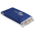 Palmier - Fouta Jacquard - Bleu Grec