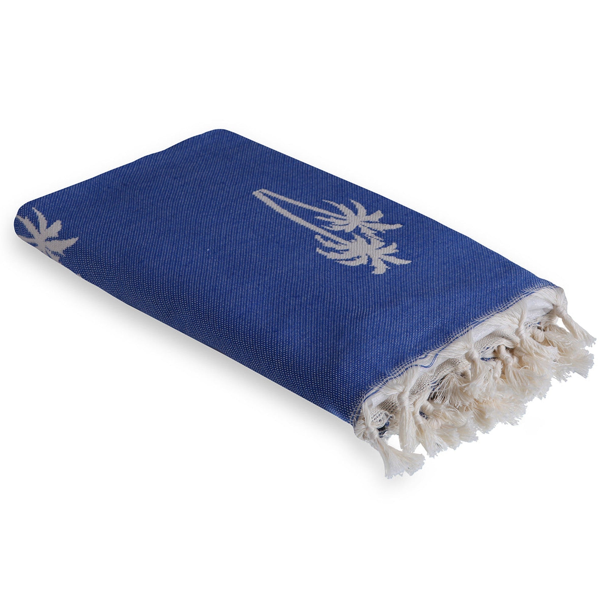 Palmier - Fouta Jacquard - Bleu Grec