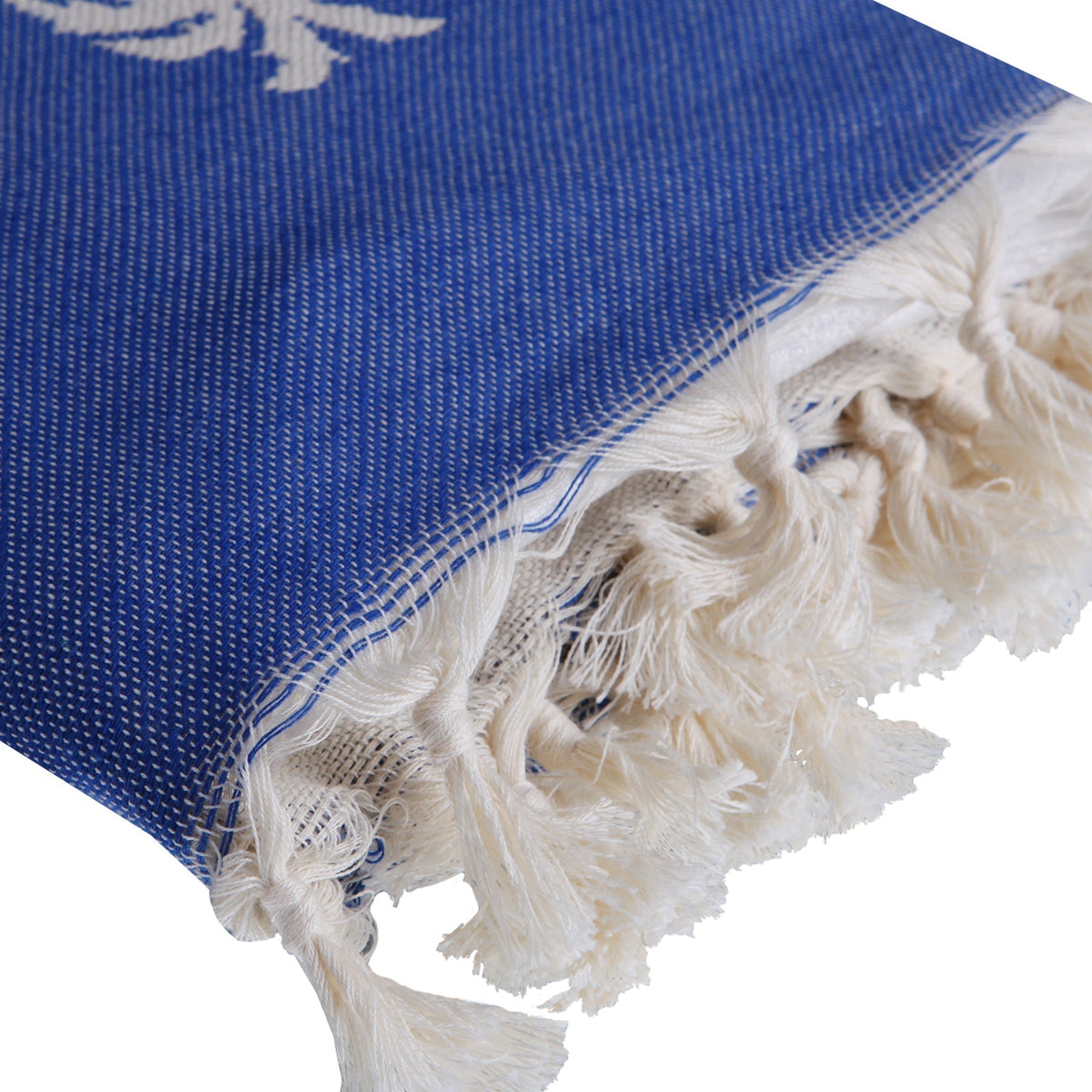 Palmier - Fouta Jacquard - Bleu Grec