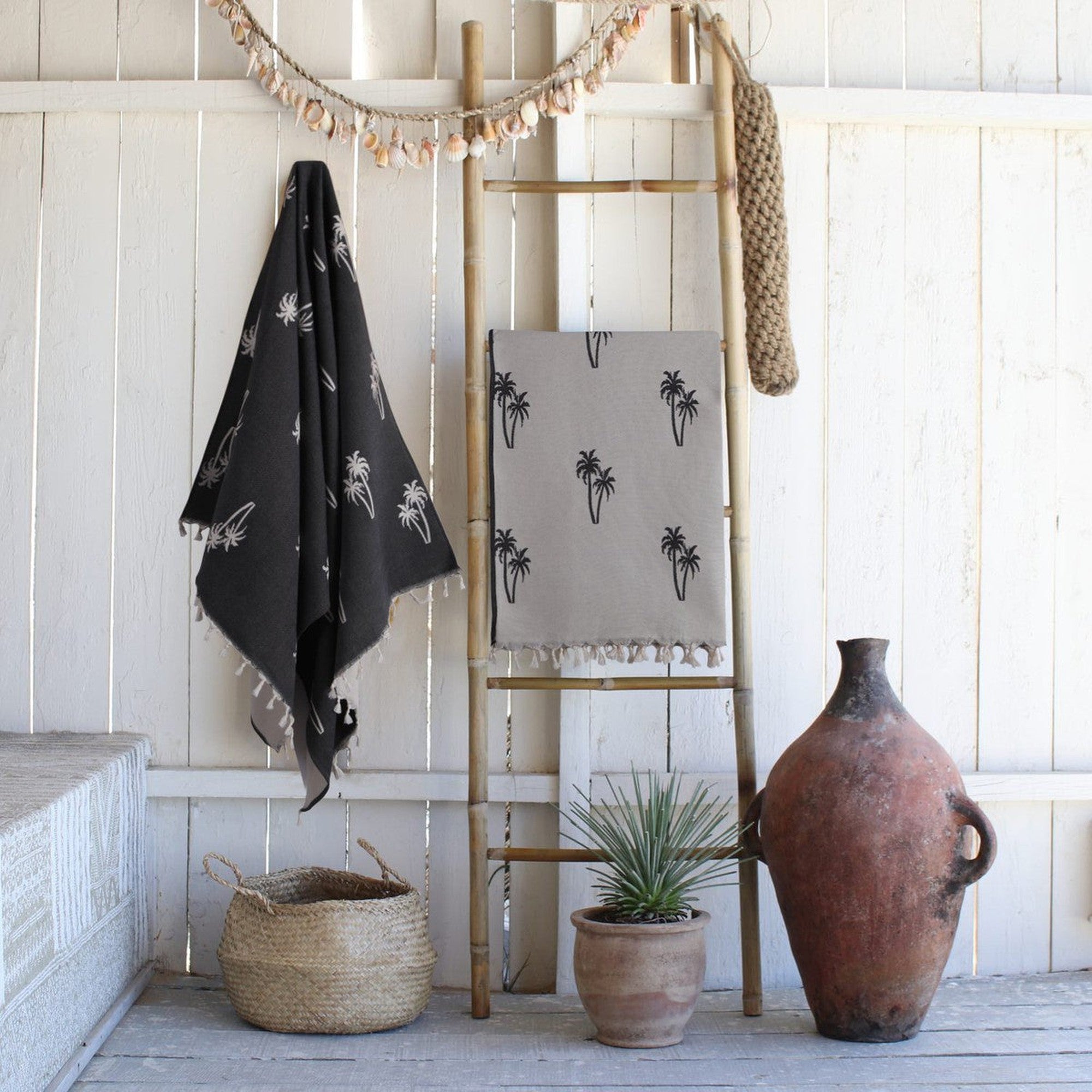 Palmier - Fouta Jacquard - Noir