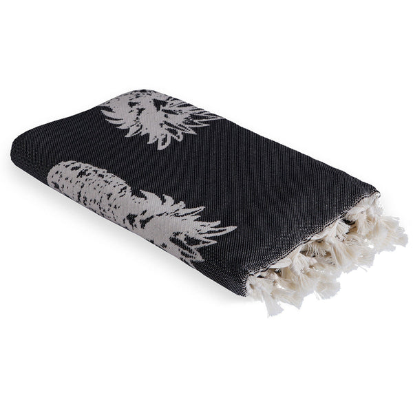 Ananas - Fouta Jacquard - Noir