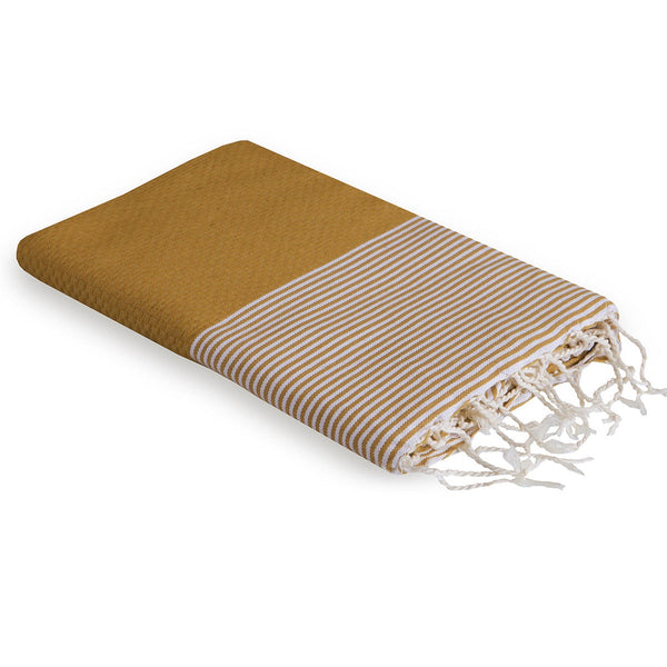 Ibiza - Fouta Nid D'Abeille - Jaune Moutarde