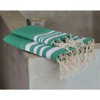 Hamptons - Foutas De Bain (1 Grande et 2 Petites) - Vert Brésil/Blanc