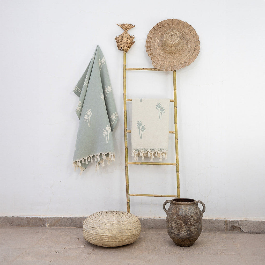 Palmier - Fouta Jacquard - Vert D'Eau
