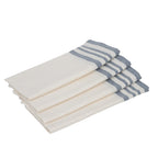 Mahdia - Lot De 4 Serviettes De Table - Blanc/Bleu Jean
