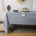 Mahdia - Nappe + 8 Serviettes - Bleu Jean