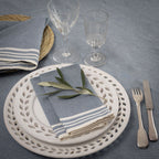 Mahdia - Nappe + 8 Serviettes - Bleu Jean