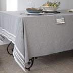 Mahdia - Nappe + 8 Serviettes - Gris Moyen