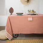 Mahdia - Nappe + 8 Serviettes - Rouge Tomette