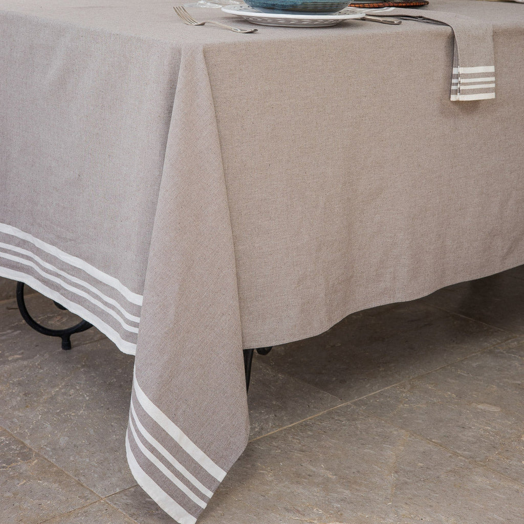 Mahdia - Nappe + 8 Serviettes - Taupe