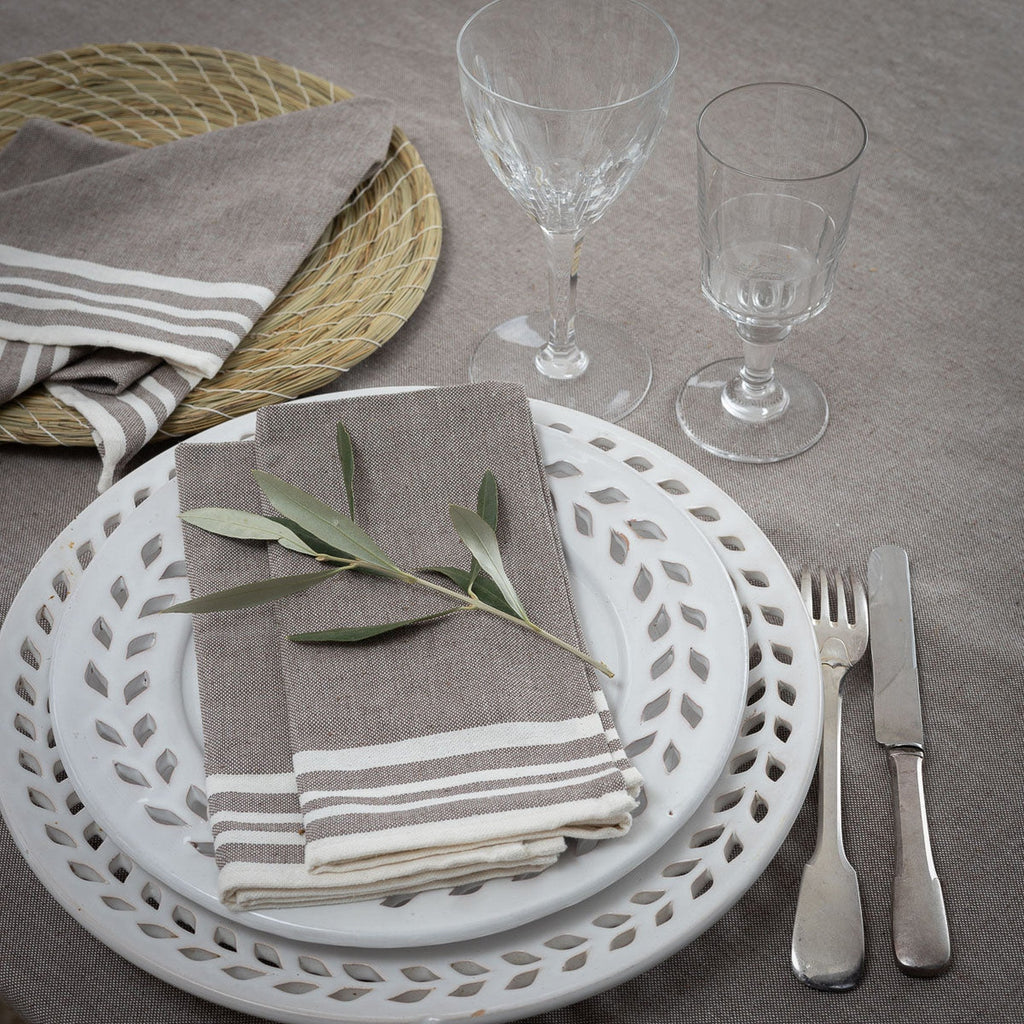 Mahdia - Lot De 4 Serviettes De Table - Taupe