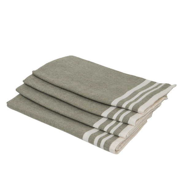 Mahdia - Lot De 4 Serviettes De Table - Vert Olive