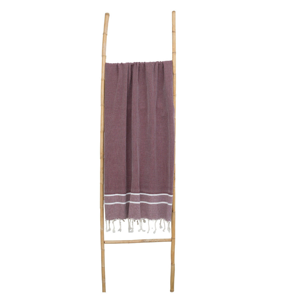 Sienna - Fouta Jacquard - Rouge Bordeaux