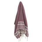 Sienna - Fouta Jacquard - Rouge Bordeaux