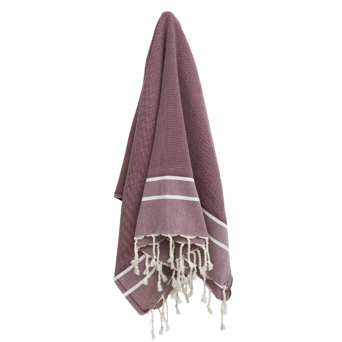 Sienna - Fouta Jacquard - Rouge Bordeaux
