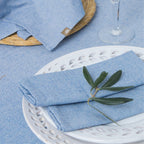 Colette - Lot De 4 Serviettes De Table - Bleu Grec
