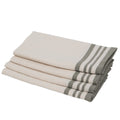 Guetary - Lot De 4 Serviettes De Table - Beige Lin/Vert Olive