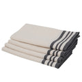 Guetary - Lot De 4 Serviettes De Table - Beige Lin/Noir