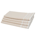 Guetary - Lot De 4 Serviettes De Table - Beige Lin/Blanc