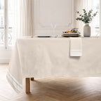 Guetary - Lot De 4 Serviettes De Table - Beige Lin/Blanc