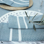 Sienna - Lot De 4 Serviettes De Table - Bleu Pétrole