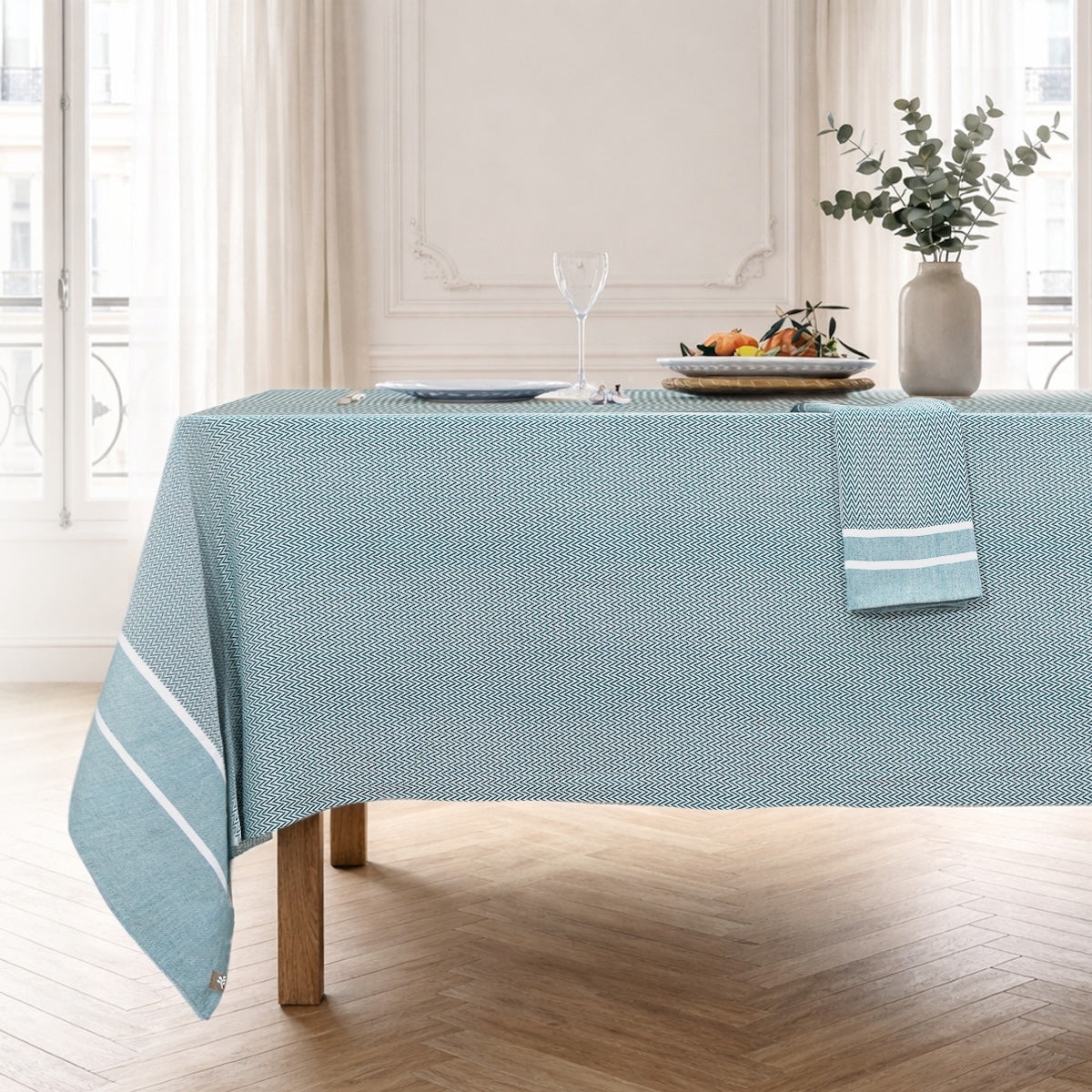 Sienna - Lot De 4 Serviettes De Table - Bleu Pétrole