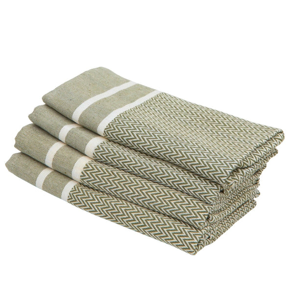 Sienna - Lot De 4 Serviettes De Table - Vert Olive