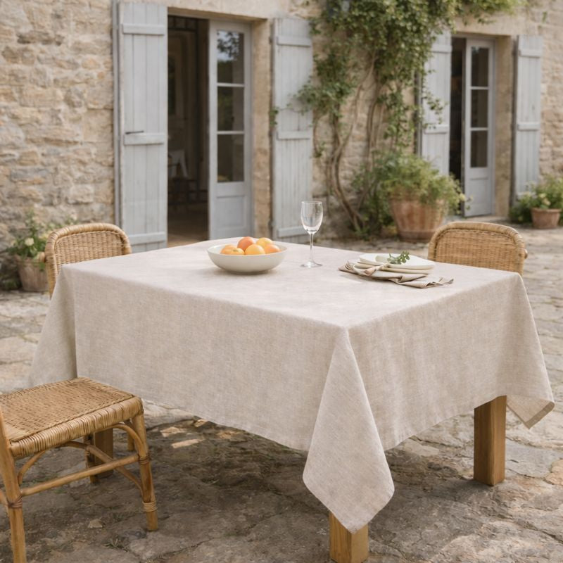 Colette - Nappe + 4 Serviettes - Taupe Clair
