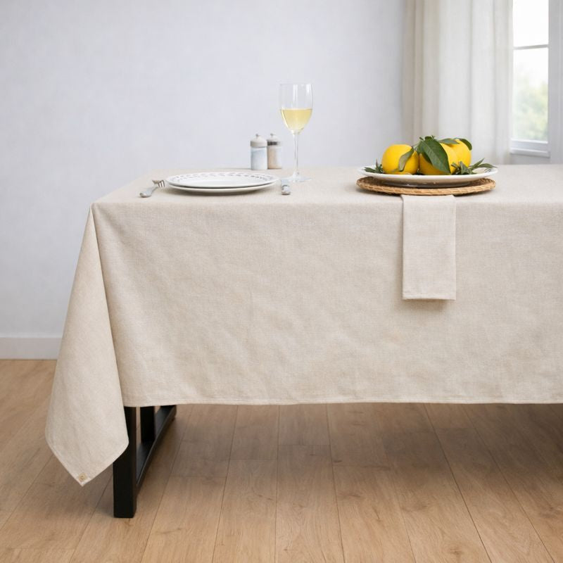 Colette - Nappe + 4 Serviettes - Taupe Clair