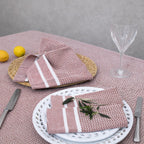 Sienna - Nappe + 4 Serviettes - Rouge Tomette