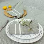Sienna - Nappe + 8 Serviettes - Vert Olive