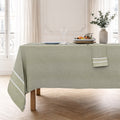 Sienna - Nappe + 8 Serviettes - Vert Olive