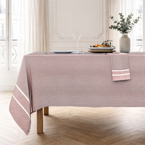 Sienna - Nappe + 10 Serviettes - Rouge Tomette