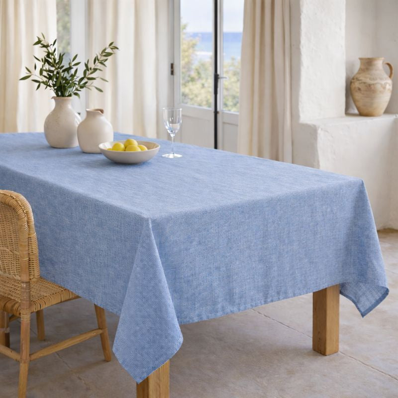 Colette - Nappe + 10 Serviettes - Bleu Grec