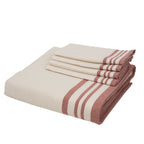 Guetary - Nappe + 10 Serviettes - Beige Lin/Rouge Tomette
