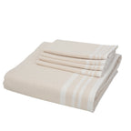 Guetary - Nappe + 10 Serviettes - Beige Lin/Blanc