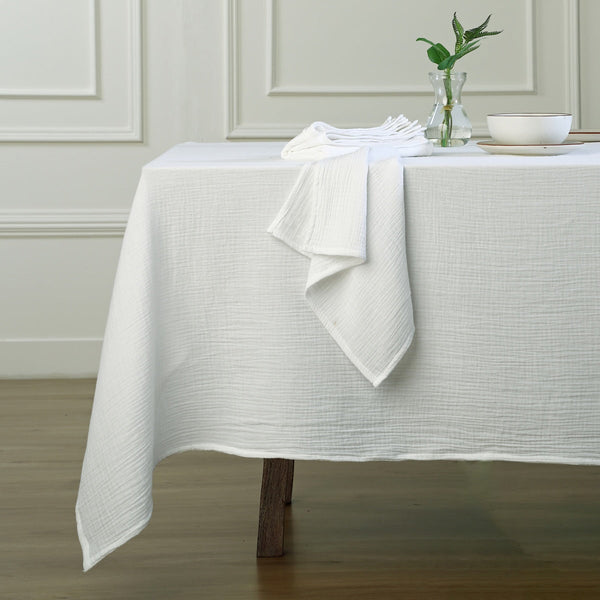 Alma - Nappe + 4 Serviettes - Blanc