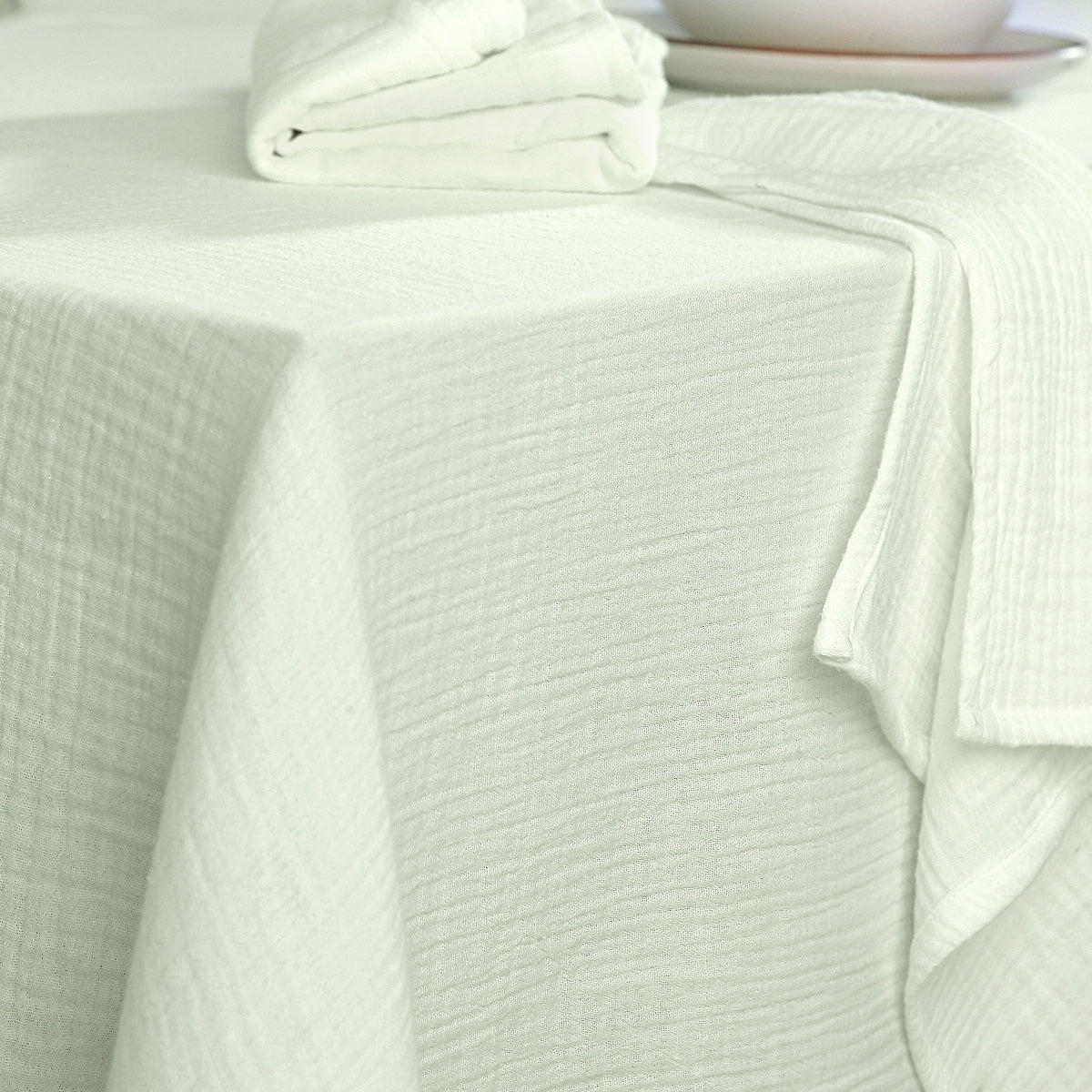 Alma - Nappe + 4 Serviettes - Vert Amande