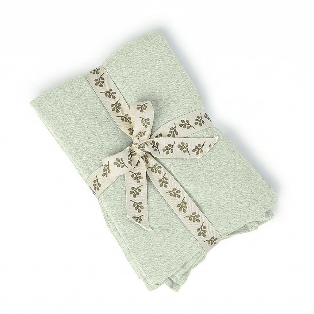 Alma - Nappe + 4 Serviettes - Vert Amande