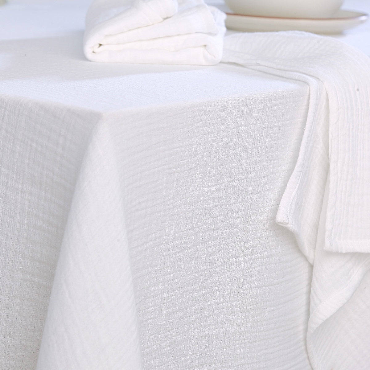 Alma - Nappe + 8 Serviettes - Blanc